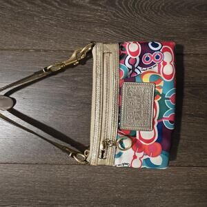 Coach Poppy Multicolor Wristlet Clutch
